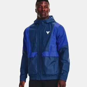 Under Armour Men's Project Rock Storm Windbreaker 1367075-404 Indigo  Royal NWT